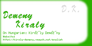 demeny kiraly business card